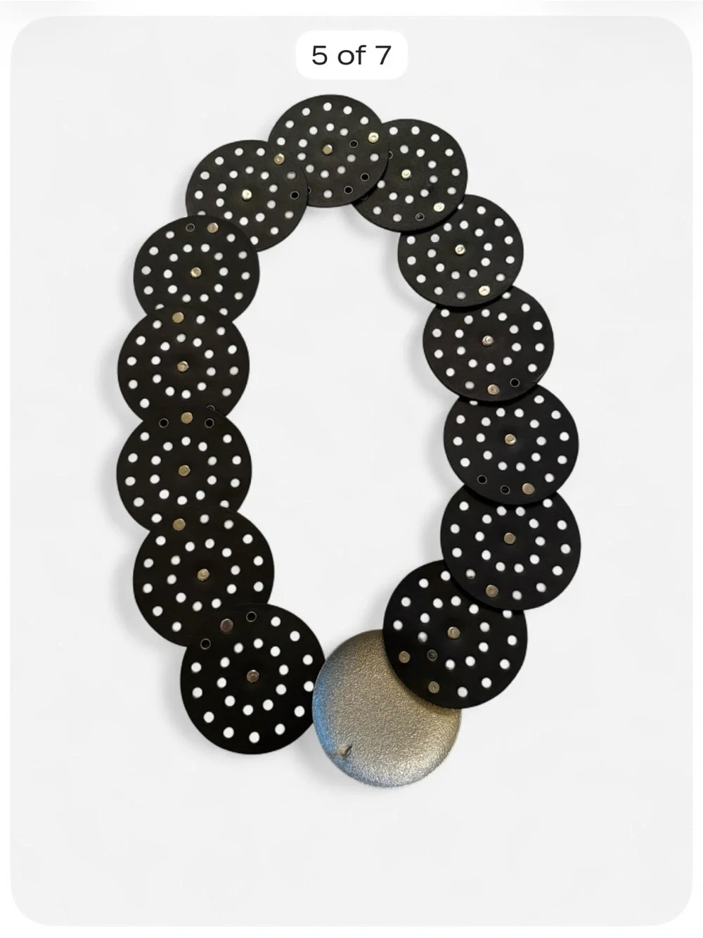 Black Wide Disc Western Belt | Silver Concho & Grommet Accent | Boho Statement